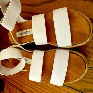 Steve Madden White Strappy Espadrille Sandals